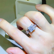 Load image into Gallery viewer, 3 Carat Moissanite 925 Sterling Silver Square Shape Ring