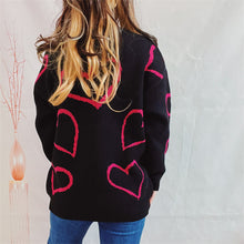 Load image into Gallery viewer, Heart Pattern Long Sleeve Sweater