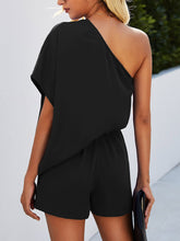 Load image into Gallery viewer, Single Shoulder Batwing Sleeve Romper