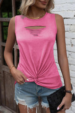 Load image into Gallery viewer, Cutout Round Neck Twisted Tank