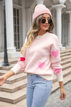 Load image into Gallery viewer, Angel Wings Heart Round Neck Droppped Shoulder Sweater