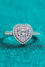 Load image into Gallery viewer, 1 Carat Moissanite Heart 925 Sterling Silver Ring