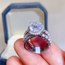 Load image into Gallery viewer, 3 Carat Moissanite 925 Sterling Silver Layered Ring