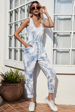 Load image into Gallery viewer, Shiny Tie-Dye Sleeveless Jumpsuit with Pockets