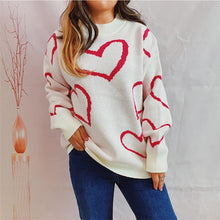 Load image into Gallery viewer, Heart Pattern Long Sleeve Sweater