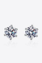 Load image into Gallery viewer, 1 Carat Moissanite Rhodium-Plated Stud Earrings