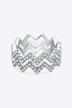 Load image into Gallery viewer, Moissanite Zigzag Stacking Rings