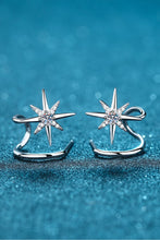Load image into Gallery viewer, Moissanite Star Rhodium-Plated Earrings