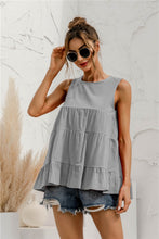 Load image into Gallery viewer, Round Neck Tiered Tank