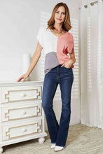 Load image into Gallery viewer, Double Take Color Block V-Neck Knit Top