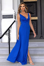 Load image into Gallery viewer, Twisted Slit Plunge Maxi Dress - hc