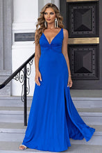 Load image into Gallery viewer, Twisted Slit Plunge Maxi Dress - hc