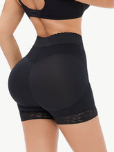 Load image into Gallery viewer, Full Size Zip-Up Lace Trim Shaping Shorts