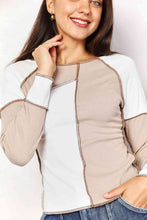 Load image into Gallery viewer, Double Take Color Block Exposed Seam Top