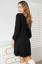 Load image into Gallery viewer, Double Take Scoop Neck Empire Waist Long Sleeve Magic Dress