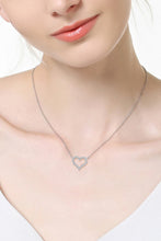 Load image into Gallery viewer, Moissanite Platinum-Plated Heart Necklace
