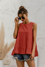 Load image into Gallery viewer, Round Neck Tiered Tank