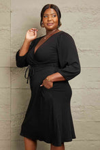 Load image into Gallery viewer, Culture Code Full Size Surplice Flare Ruching Dress - hc