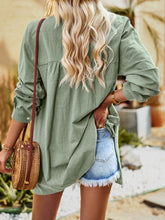 Load image into Gallery viewer, Dropped Shoulder Collared Longline Shirt