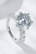Load image into Gallery viewer, 3-Carat Moissanite Platinum-Plated Side Stone Ring