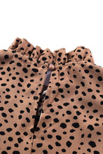 Load image into Gallery viewer, Animal Print Ruffle Collar Flounce Sleeve Blouse