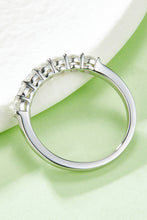 Load image into Gallery viewer, Moissanite Platinum-Plated Half-Eternity Ring