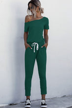 Load image into Gallery viewer, Asymmetrical Neck Tied Jumpsuit with Pockets