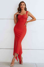 Load image into Gallery viewer, Ruched Sweetheart Neck Hem Detail Dress - hc