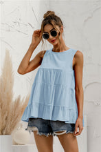 Load image into Gallery viewer, Round Neck Tiered Tank