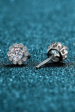Load image into Gallery viewer, 1 Carat Moissanite Floral-Shaped Stud Earrings