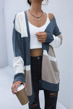 Load image into Gallery viewer, Color Block Dropped Shoulder Cardigan