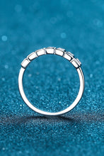 Load image into Gallery viewer, Moissanite Rhodium-Plated Half-Eternity Ring