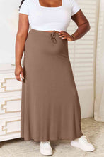 Load image into Gallery viewer, Double Take Full Size Soft Rayon Drawstring Waist Maxi Skirt Rayon
