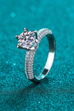 Load image into Gallery viewer, 2 Carat Moissanite 925 Sterling Silver Side Stone Ring