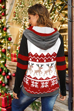 Load image into Gallery viewer, Double Take Full Size Christmas Drawstring Long Sleeve Hoodie