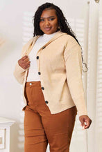 Load image into Gallery viewer, Woven Right Button-Down Long Sleeve Hooded Sweater