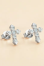 Load image into Gallery viewer, Moissanite Cross Stud Earrings