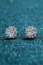 Load image into Gallery viewer, 1 Carat Moissanite Floral-Shaped Stud Earrings