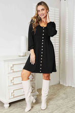 Load image into Gallery viewer, Double Take Scoop Neck Empire Waist Long Sleeve Magic Dress