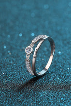 Load image into Gallery viewer, Moissanite Cutout Rhodium-Plated Ring