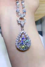 Load image into Gallery viewer, 10 Carat Moissanite Teardrop Pendant Platinum-Plated Necklace