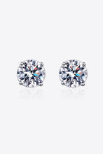 Load image into Gallery viewer, 2 Carat Moissanite Rhodium-Plated Stud Earrings