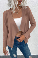 Load image into Gallery viewer, Open Front Zipper Pocket Cardigan