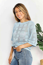 Load image into Gallery viewer, Double Take Ribbed Trim Round Neck Knit Top