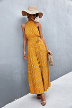Load image into Gallery viewer, Printed Sleeveless Tie Waist Maxi Dress