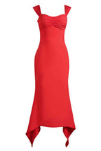 Load image into Gallery viewer, Ruched Sweetheart Neck Hem Detail Dress - hc