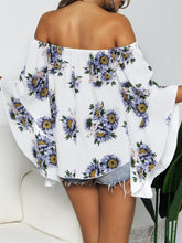 Load image into Gallery viewer, Floral Print Off-Shoulder Flounce Sleeve Blouse