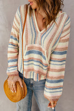 Load image into Gallery viewer, Striped Hooded Sweater with Kangaroo Pocket