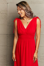 Load image into Gallery viewer, Drawstring V-Neck Sleeveless Dress