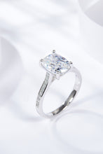 Load image into Gallery viewer, 3 Carat Moissanite Platinum-Plated Side Stone Ring